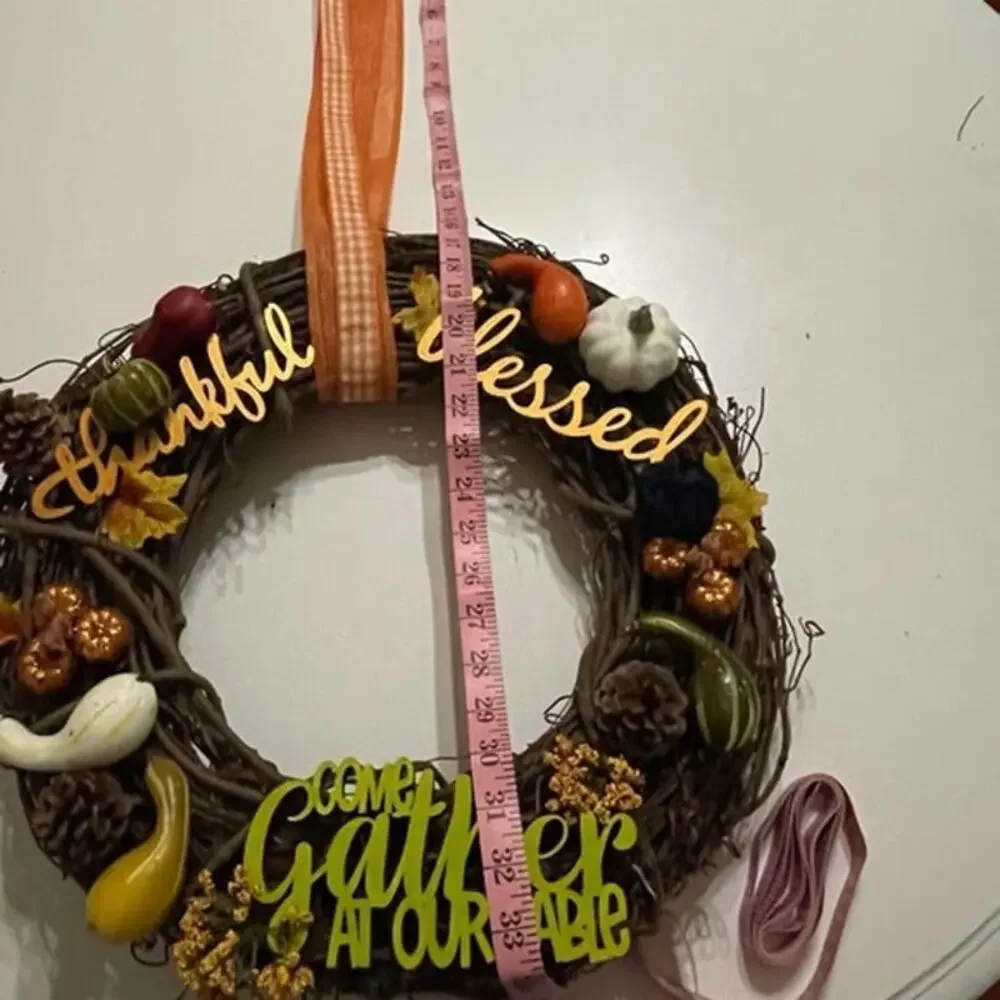 Fall Thankful Blessed Grapevine Wreath 18